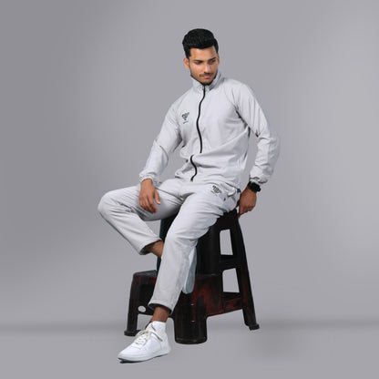 Mesh Windcheater Tracksuit (Light Grey)