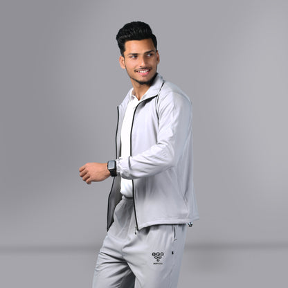 Mesh Windcheater Tracksuit (Light Grey)