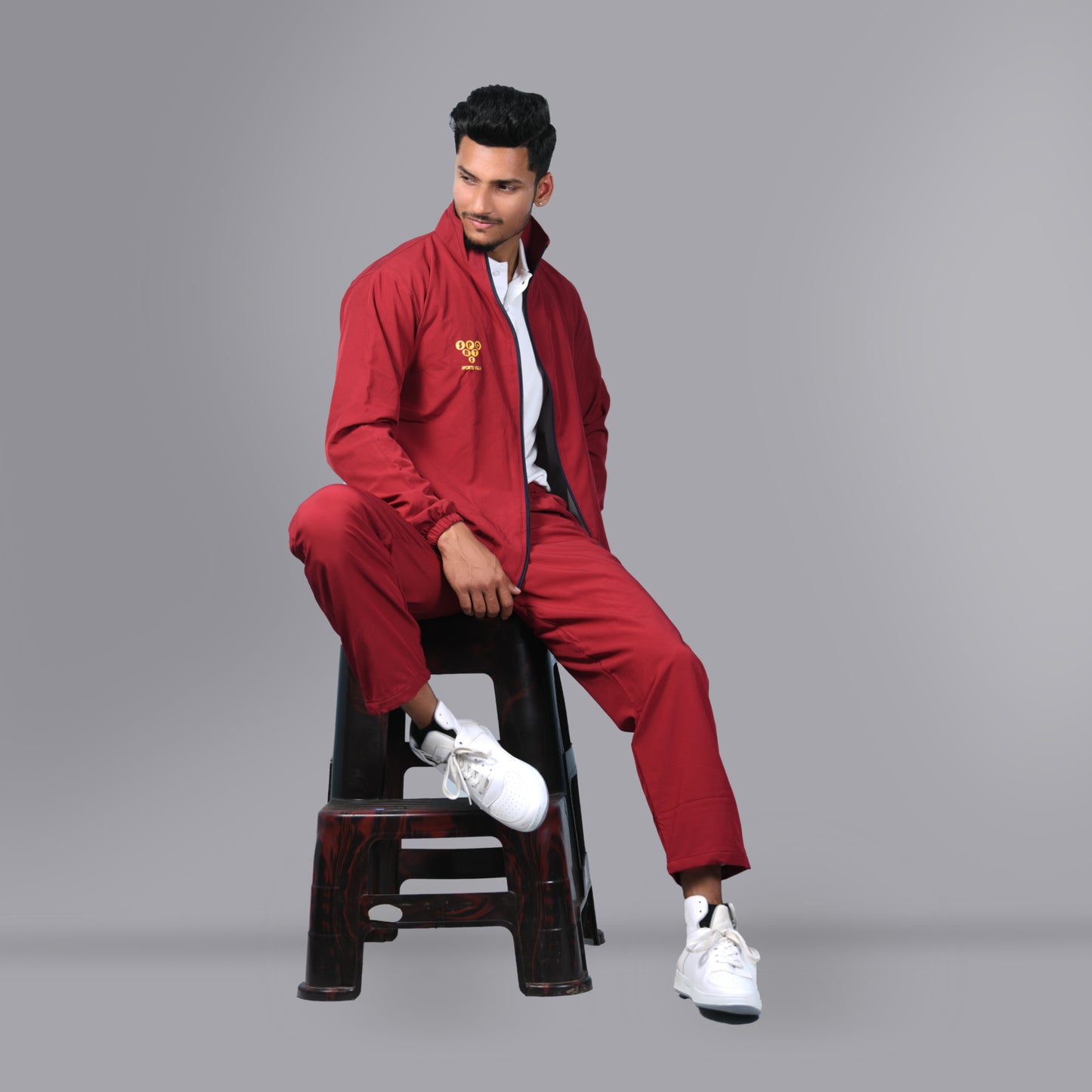 Mesh Windcheater Tracksuit (Maroon)