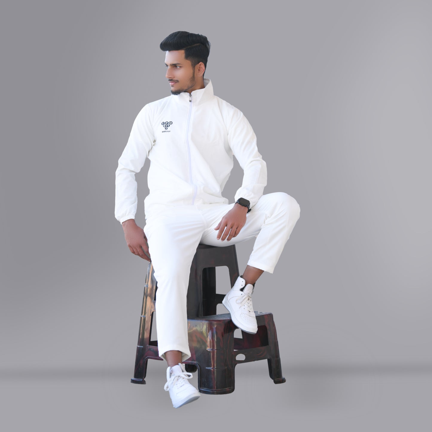 Mesh Windcheater Tracksuit (Off White)