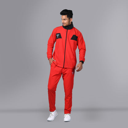 Mesh Windcheater Tracksuit (Patched Red)