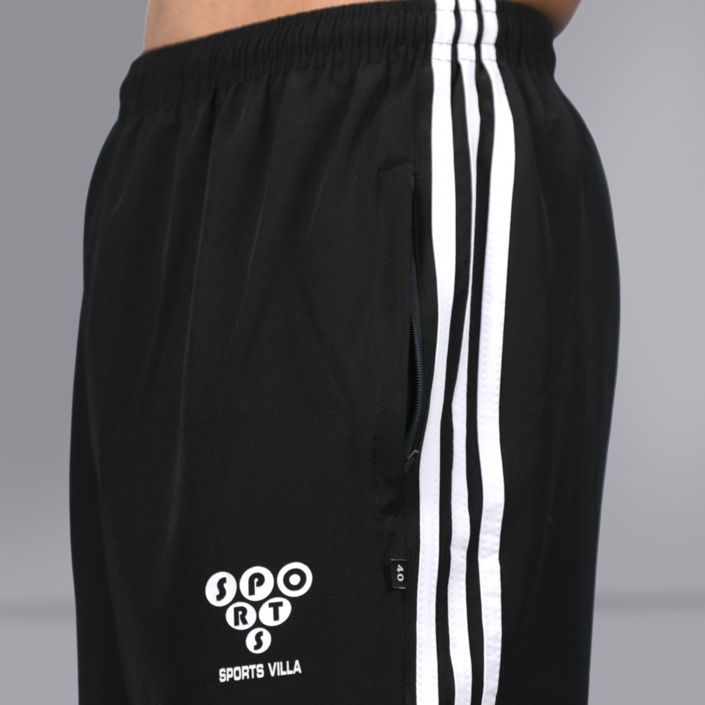 Mesh Windcheater Trouser (Striped Black)