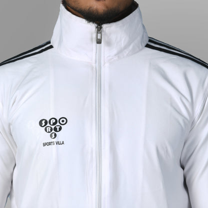 White Windcheater Jacket for Men by SPORTS VILLA